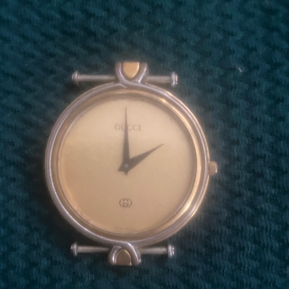 Gucci Gold Dial Watch with Silver Trim